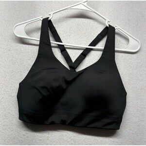 Athleta Advance Bra Black 36C High Impact Workout Molded Cups Full Coverage